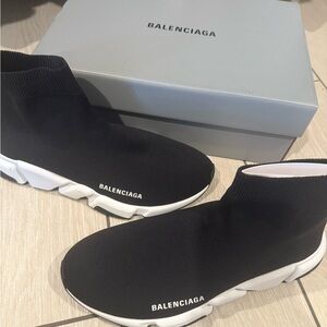 Brand new with box Balenciaga women’s Black and White Sock Sneakers  size 12